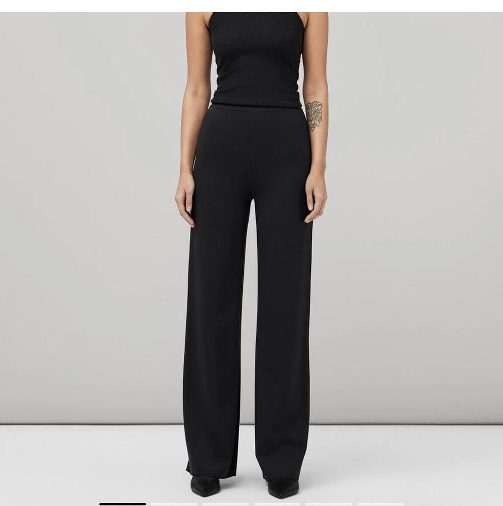 Rag & Bone Irina Ponte Wide Leg Black Pants - Size Small